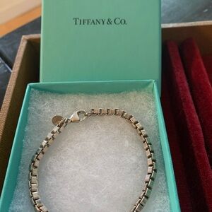 Tiffany Sterling Box Chain Bracelet in Box